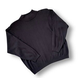 Vintage Black Ribbed Turtleneck Sweater